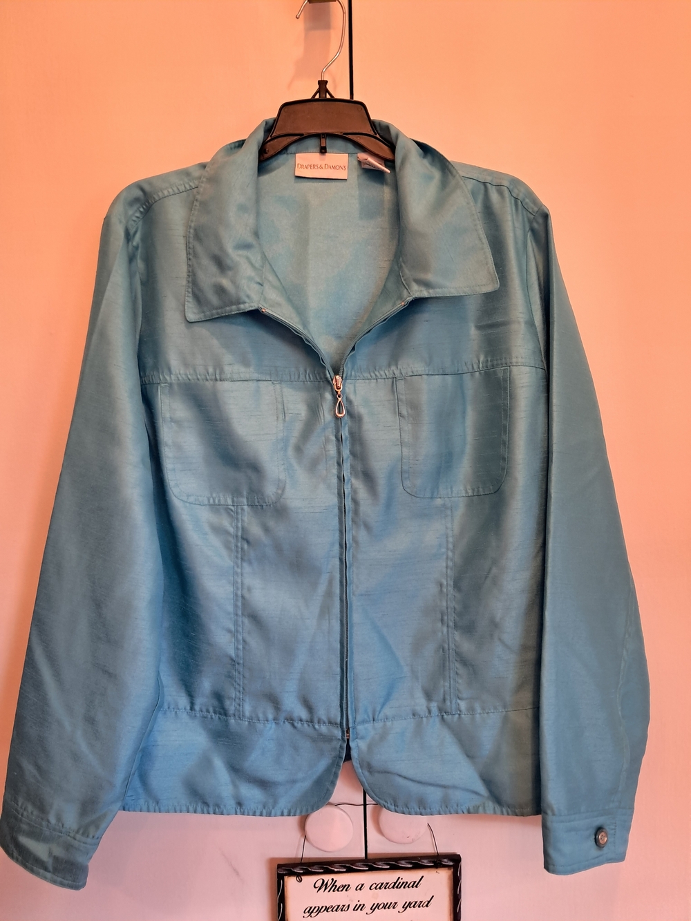 Classic Zip-Front Jacket By Drapers & Damons - Teal
